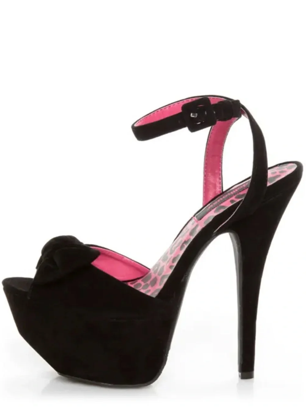 Dollhouse Flaunt Black Peep Toe Platform Pumps Size 8